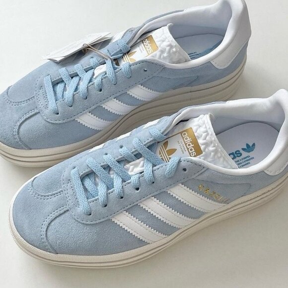 adidas Originals Gazelle Bold Women's Shoes Clear Sky-White Multi Sizes - Picture 3 of 4